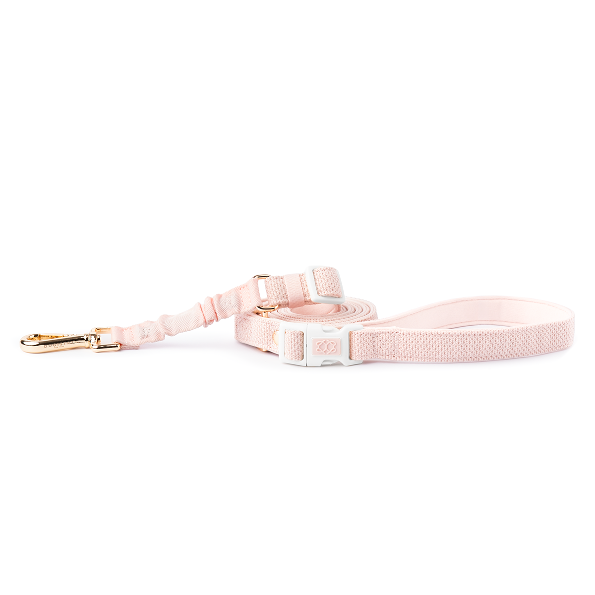 Madison blush City leash with bungee and light-gold hardware