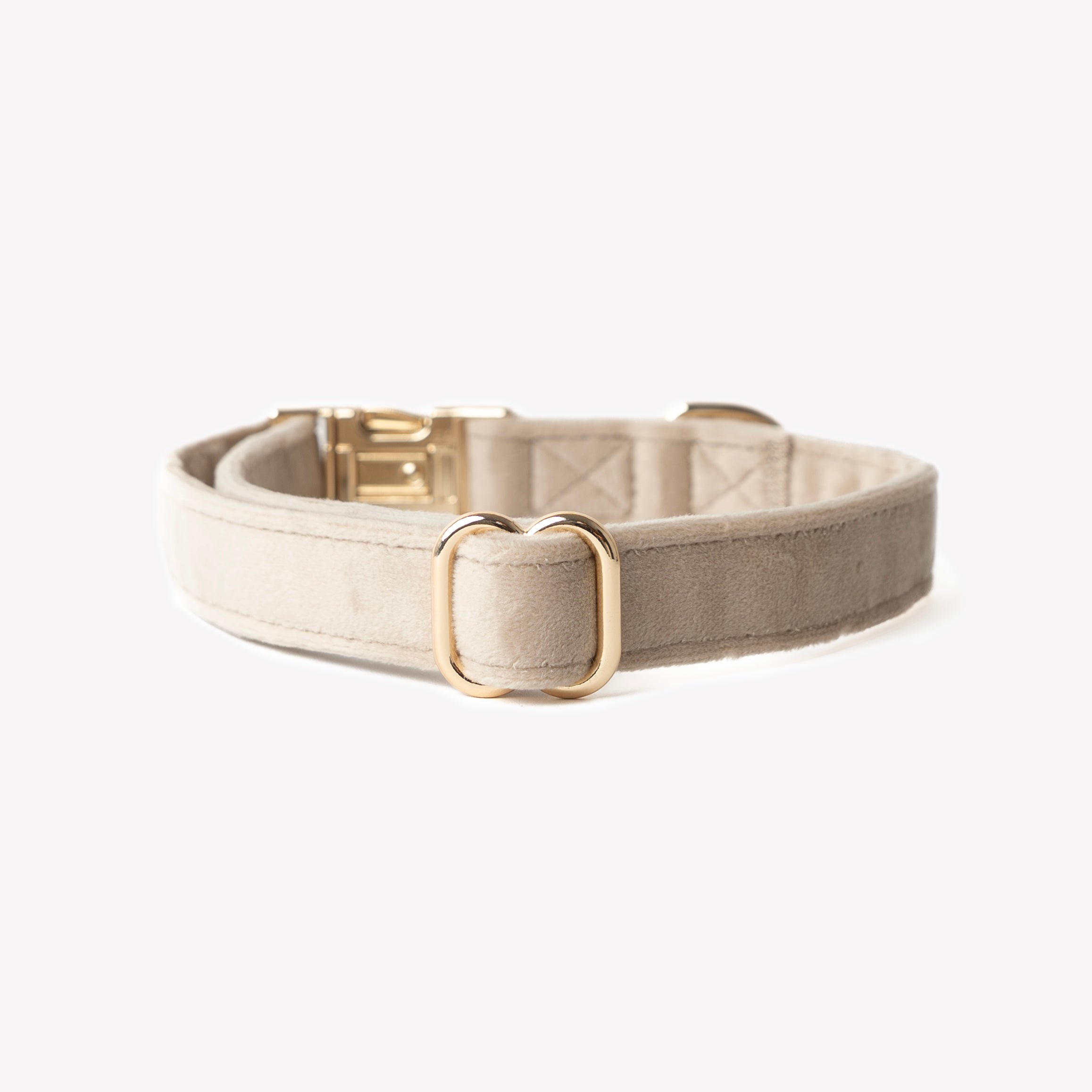 Luxury Velvet Dog Collar | Beige Color