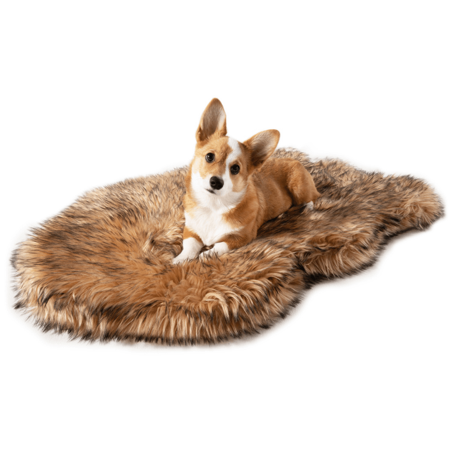 PupRug faux fur orthopedic dog bed in sable tan, photo 2