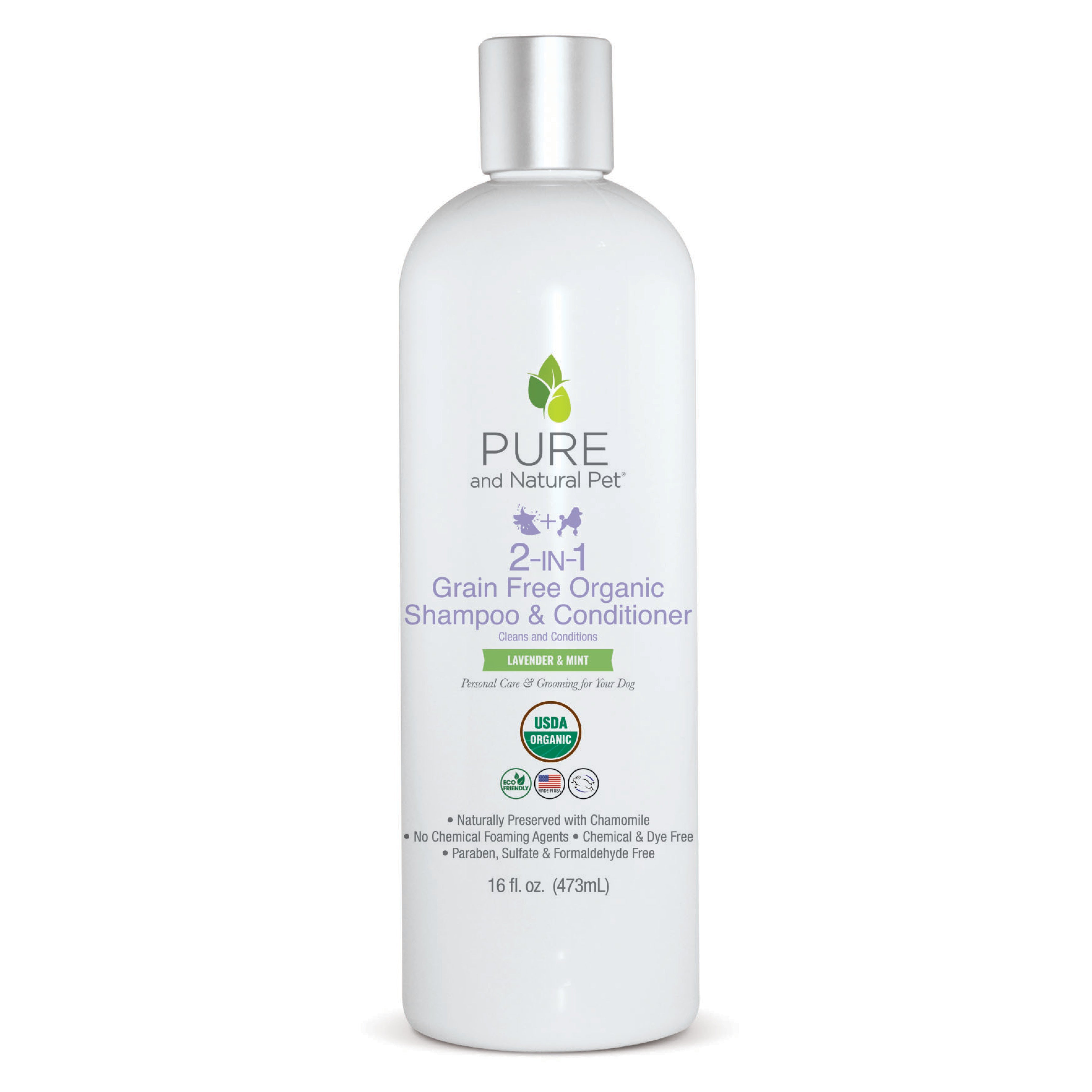 2-in-1 Grain-Free Organic Dog Shampoo & Conditioner (Lavender & Mint)