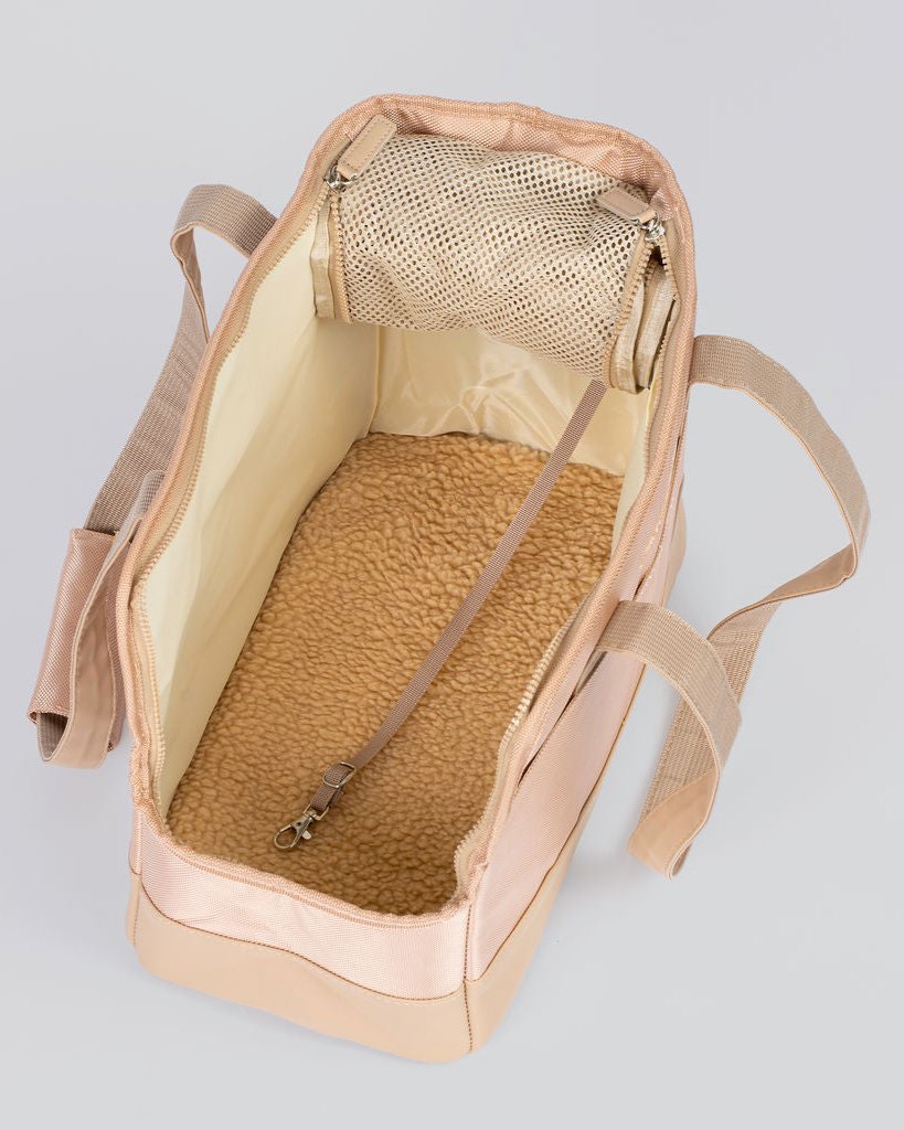Beige Pet Tote Bag Carrier For Small Dogs
