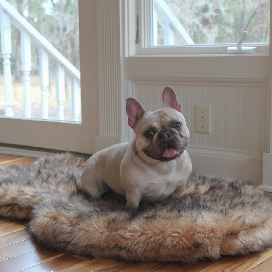 PupRug faux fur orthopedic dog bed in sable tan, photo 8