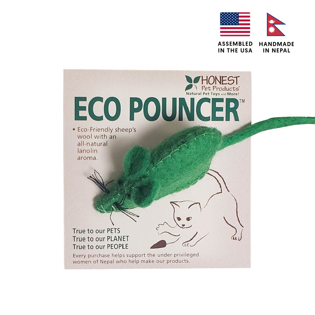 Natural Wool Mouse Cat Toy | Non Toxic | Eco-Pouncer