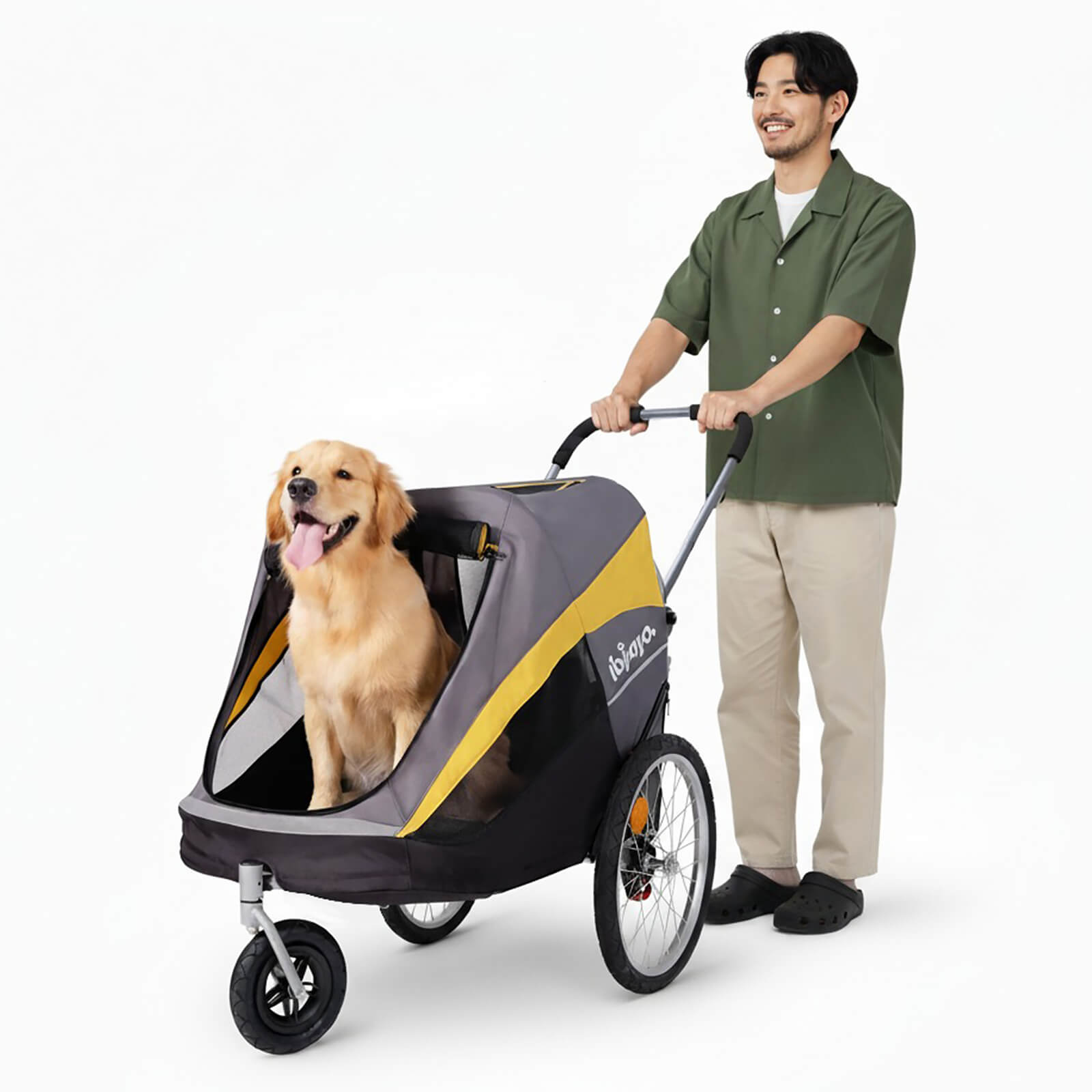 The Hercules Heavy-Duty Pro Pet Stroller Bike Trailer, 3-Wheel Extra-Large Dog Stroller