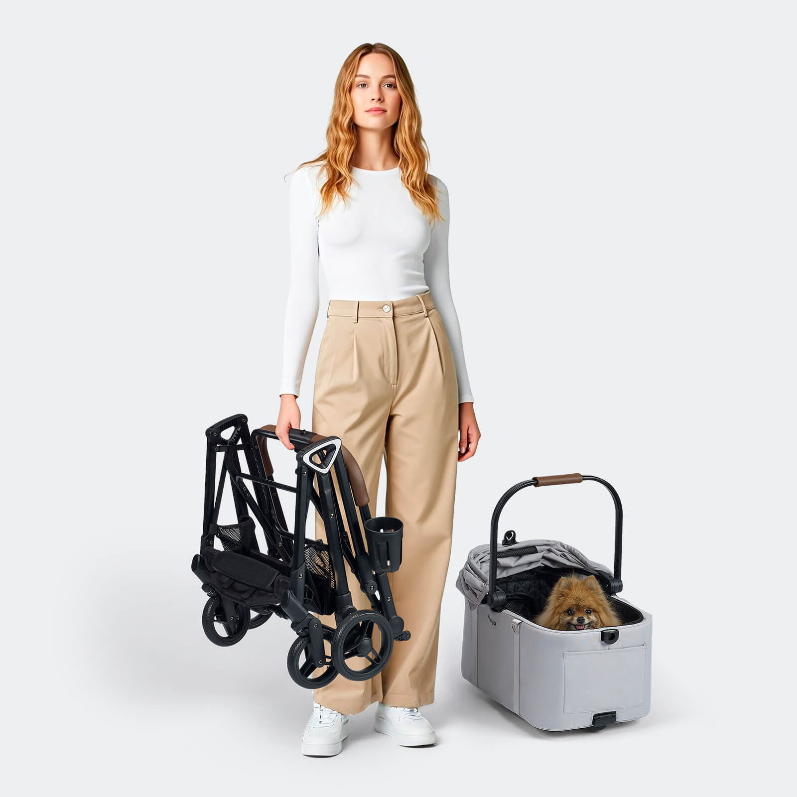 Lightweight Aluminum Stroller With Detachable Pet Carrier | Tinker