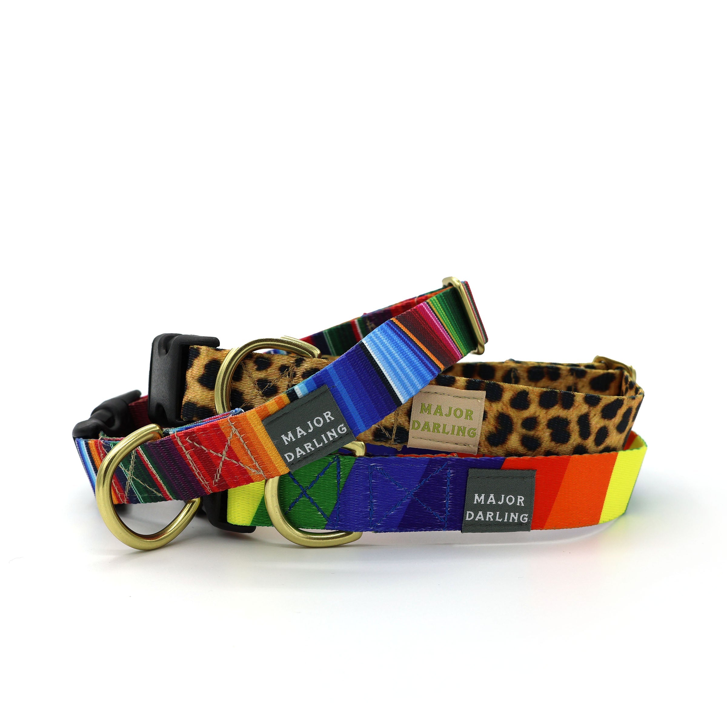 Classic snap collar For Dogs with Leopard & Rainbow Prints