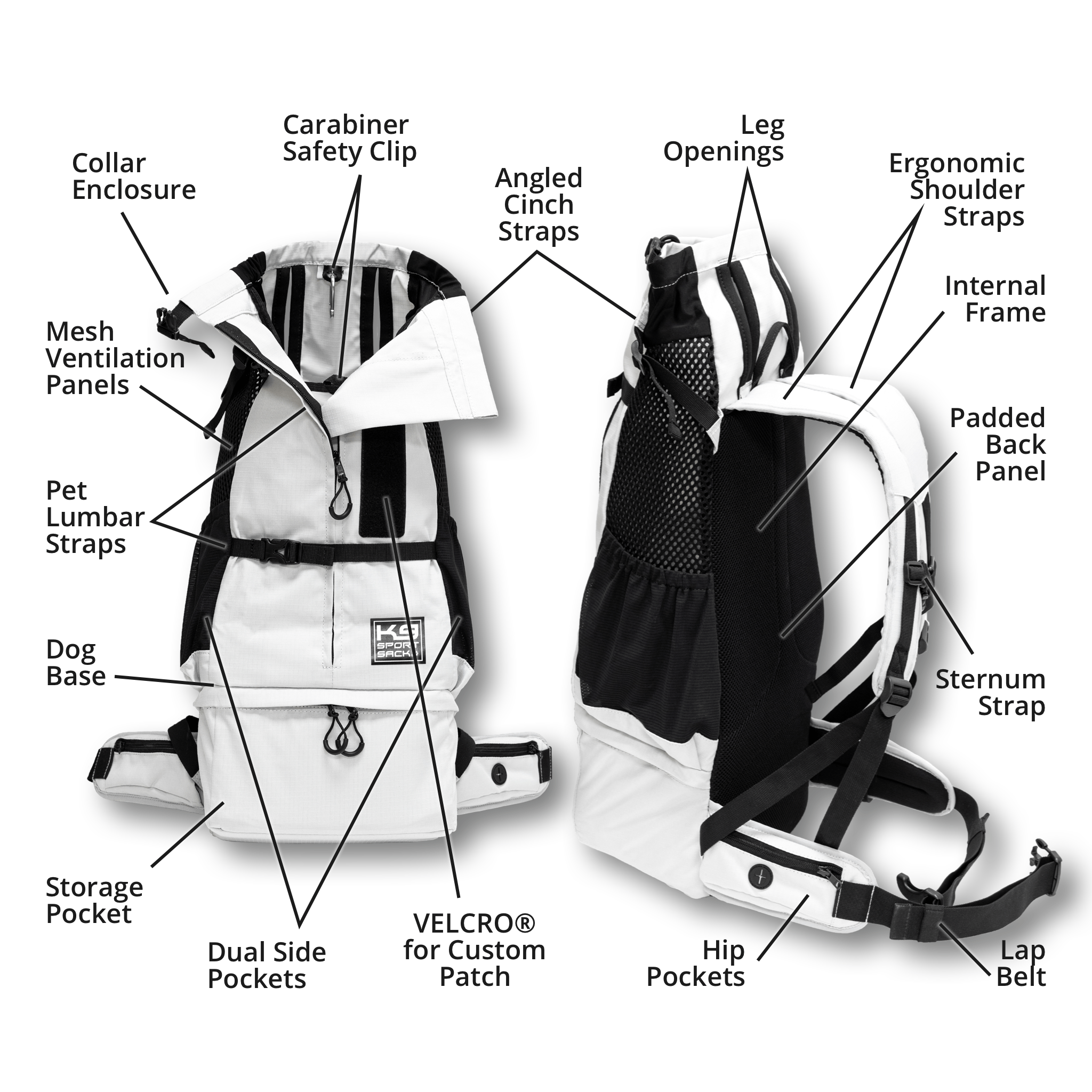 Knavigate | Advanced Dog Carrier with Internal Frame & Hip Belt