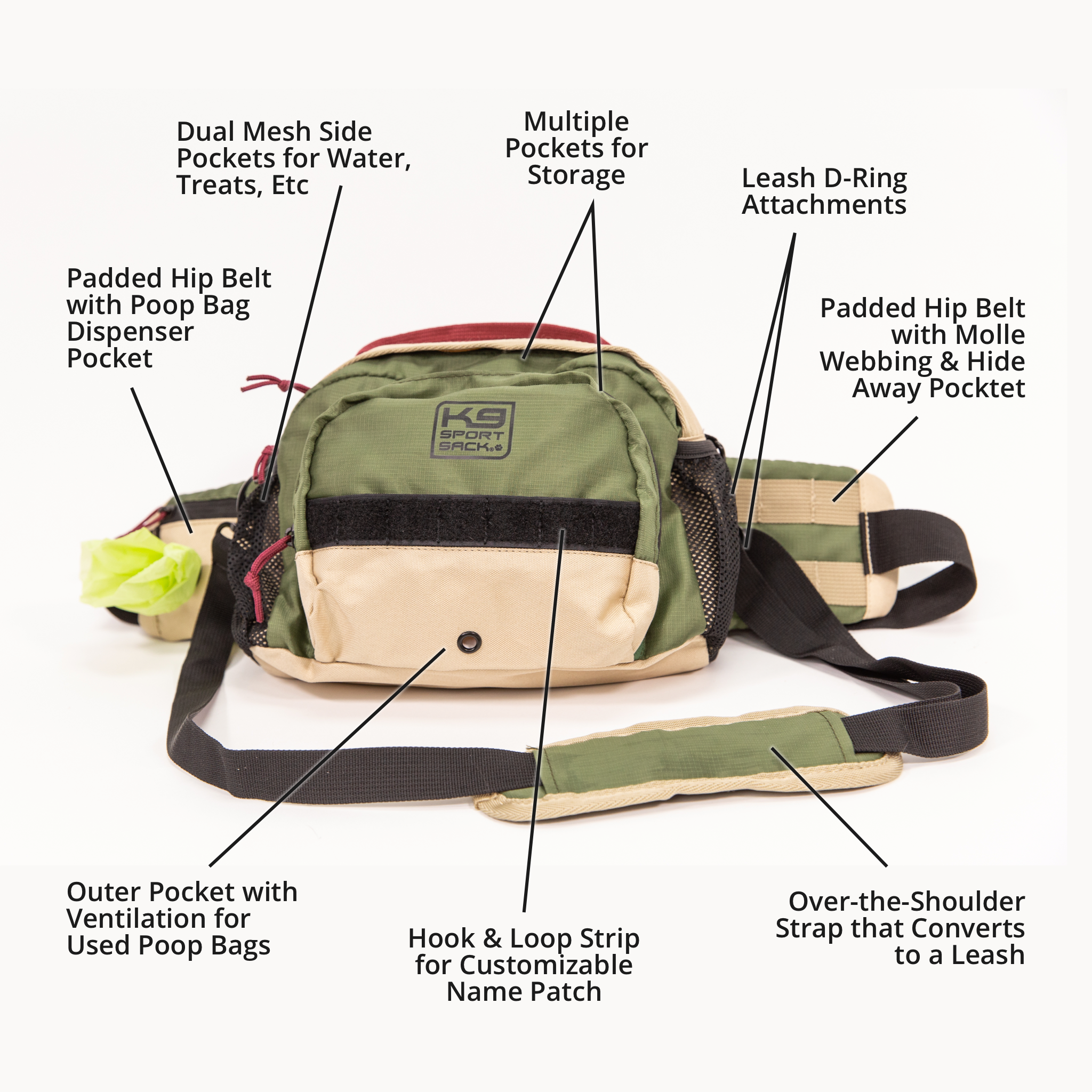 K9 Kompanion Shoulder-Hip Dog Supply Pack Bag