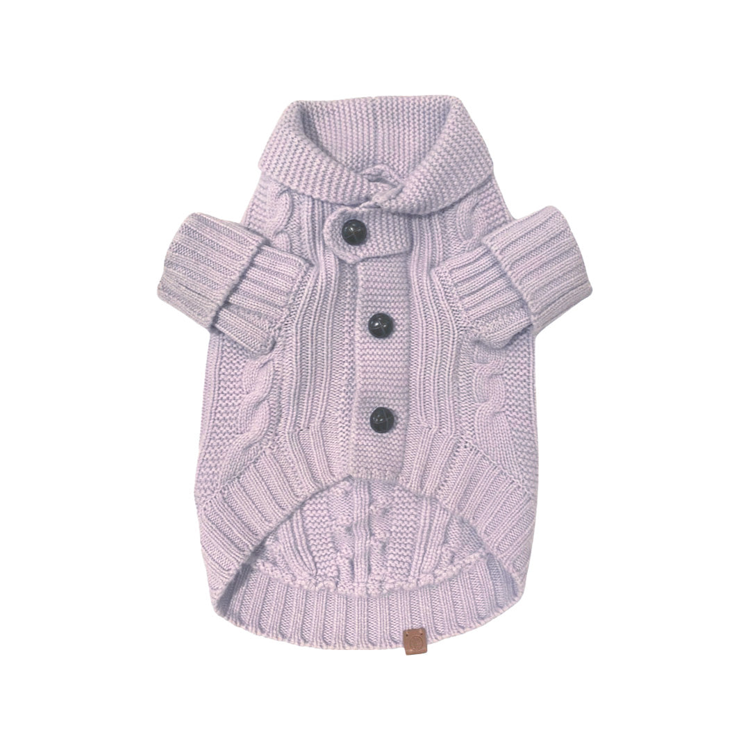 Brooklyn Cashmere Cardigan For Pets, Soft Lilac