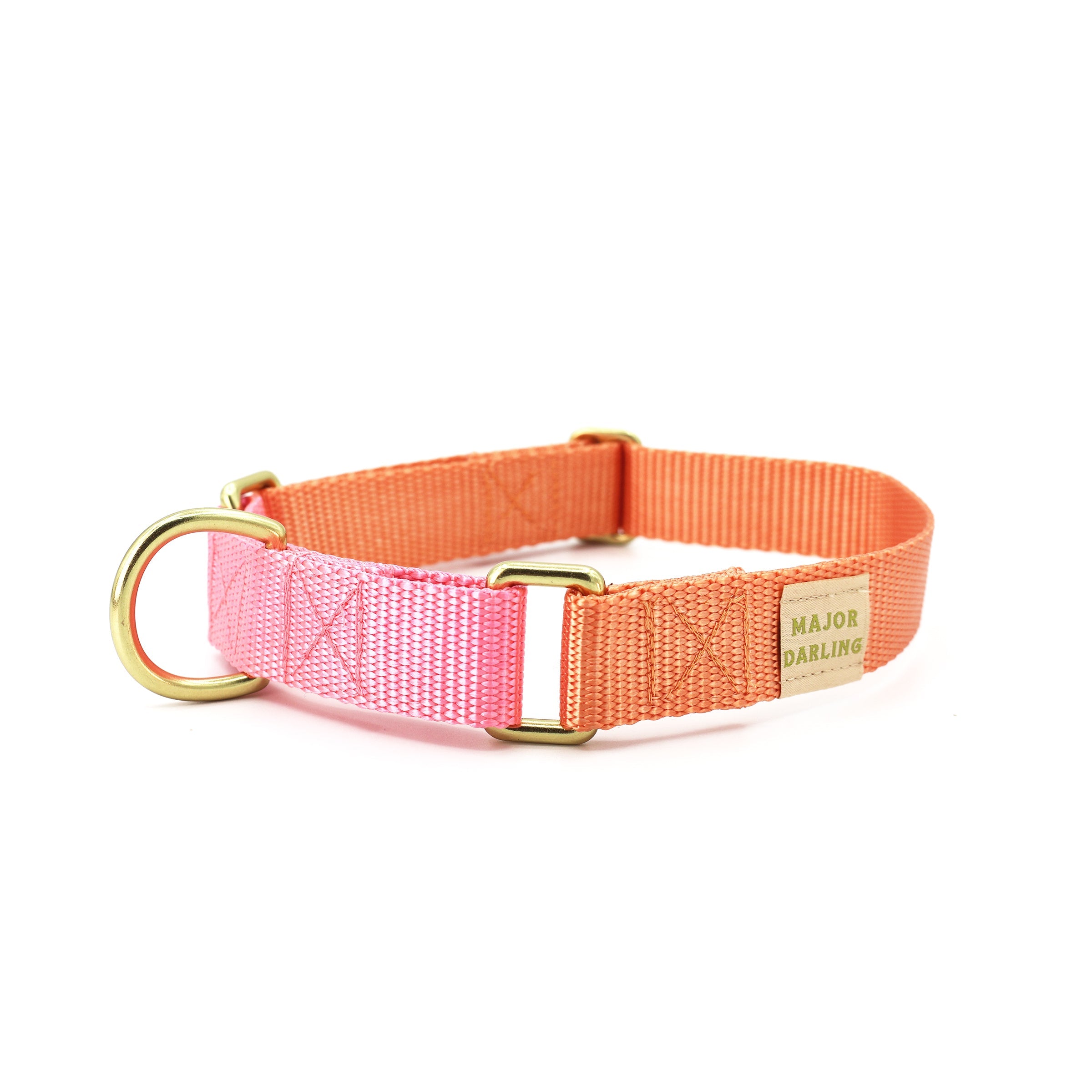 martingale training collar for pullers | peach + pink