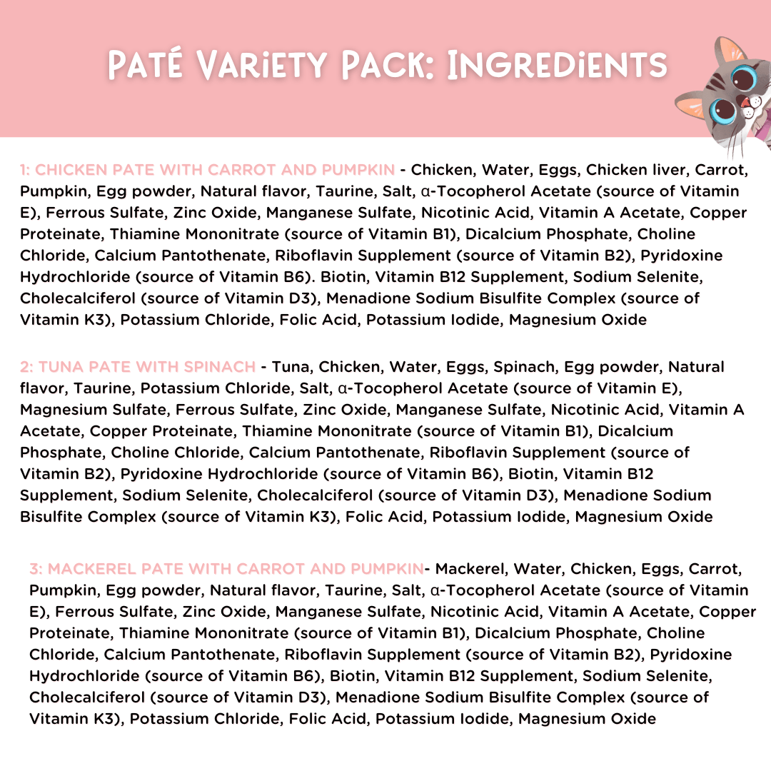 Premium Cat Food | Paté Variety Pack | 2.8 oz