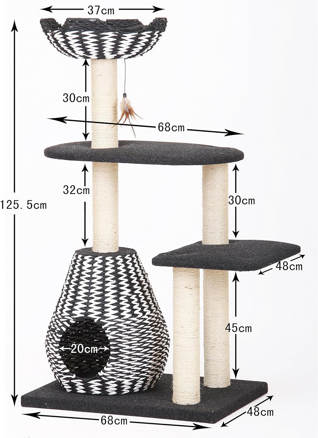 Petpals Aesthetic Sustainable Large Cat Tree Scratching Post