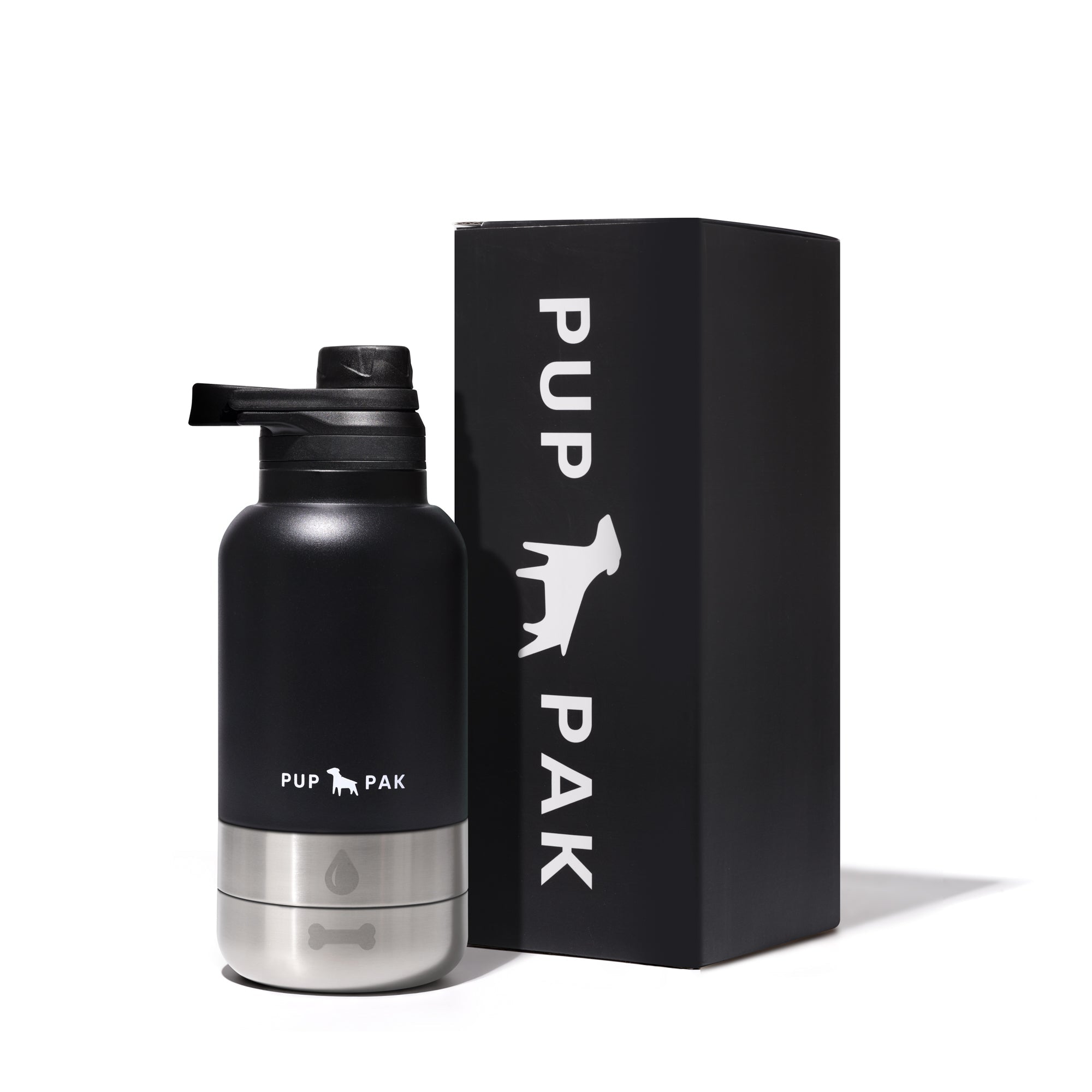 PupPak Dog Travel Water Bottle with Detachable Food & Water Bowls