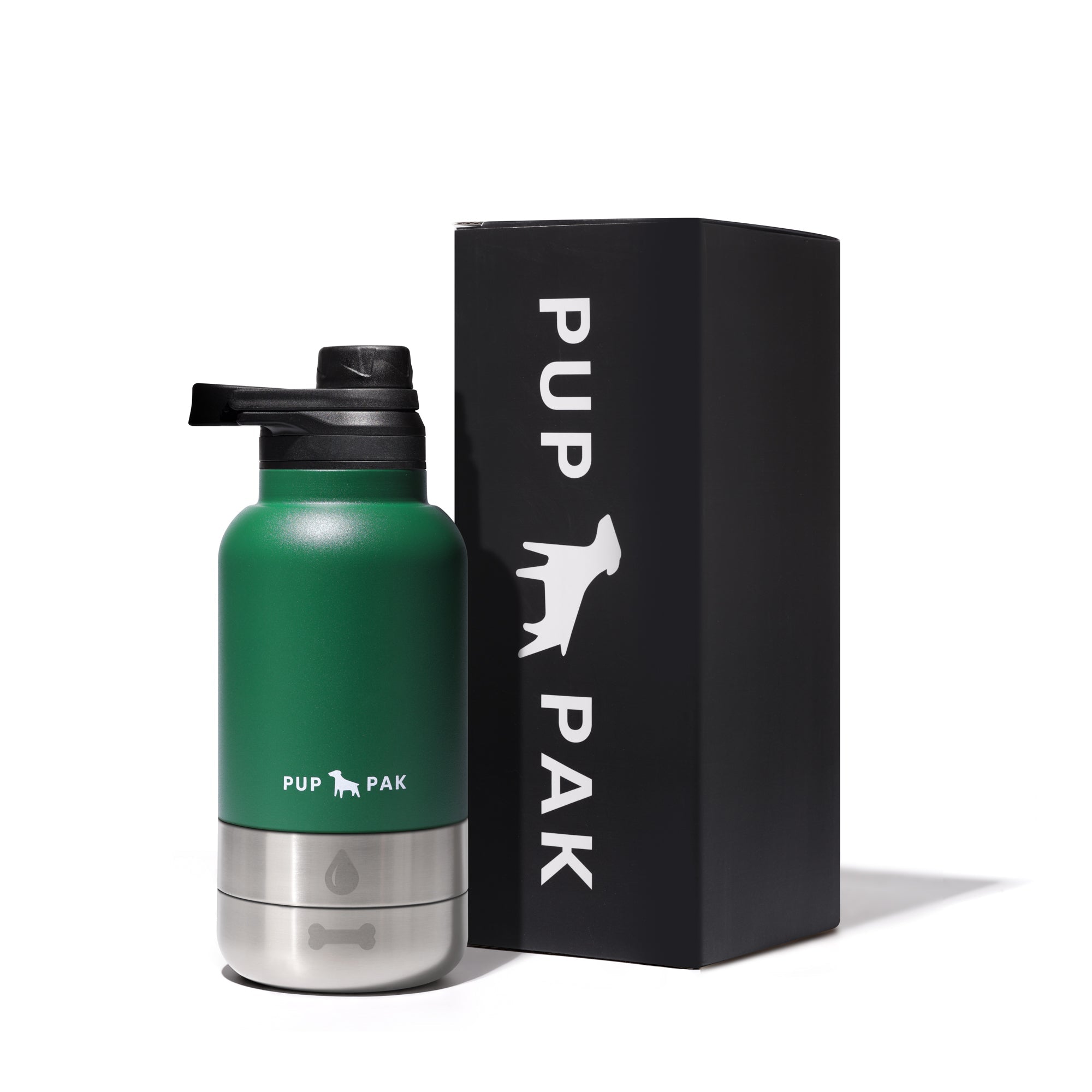 PupPak Dog Travel Water Bottle with Detachable Food & Water Bowls