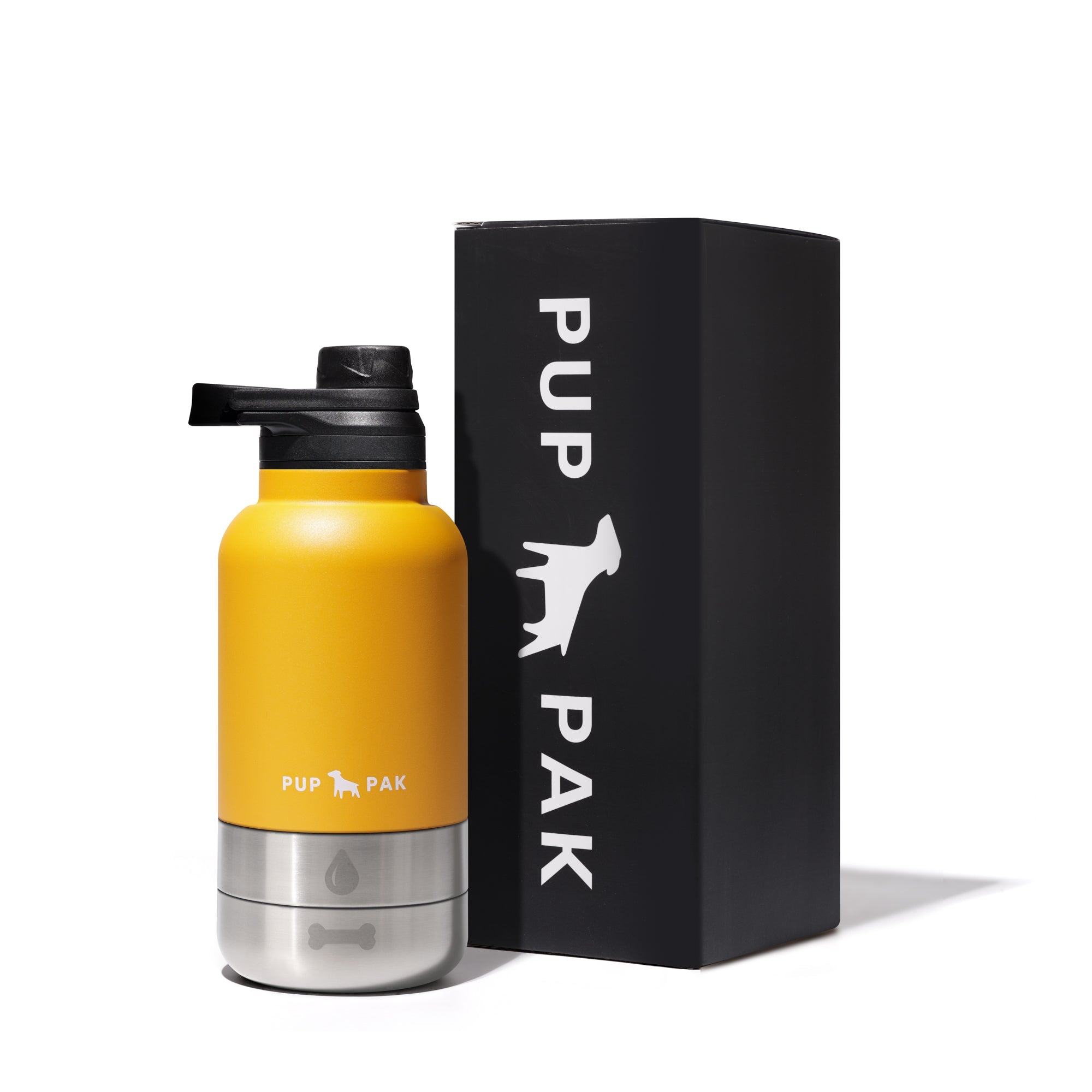 PupPak Dog Travel Water Bottle with Detachable Food & Water Bowls