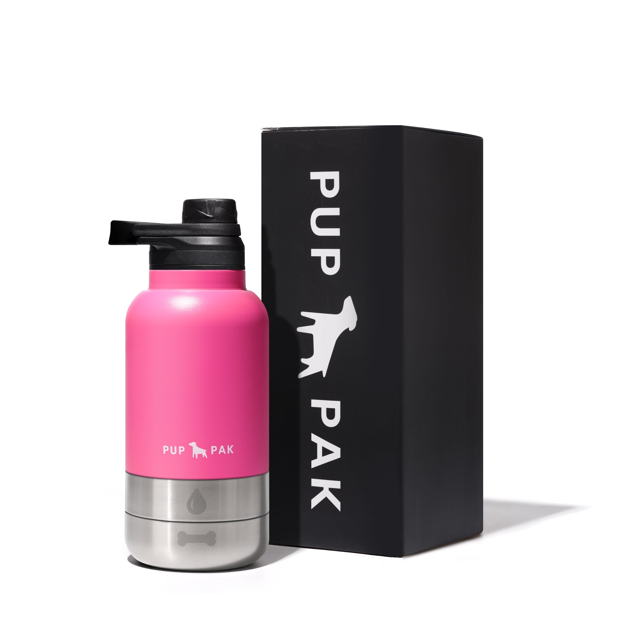 PupPak Dog Travel Water Bottle with Detachable Food & Water Bowls