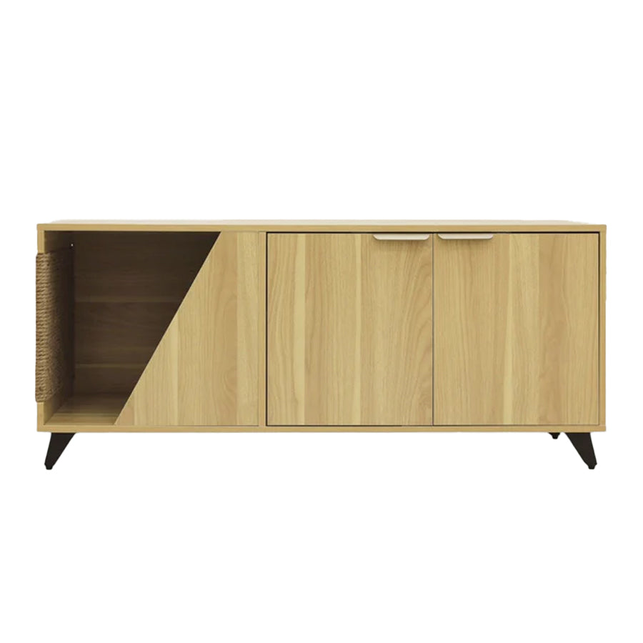 Hidden Wooden Cat Litter Box Enclosure Cabinet for Cats