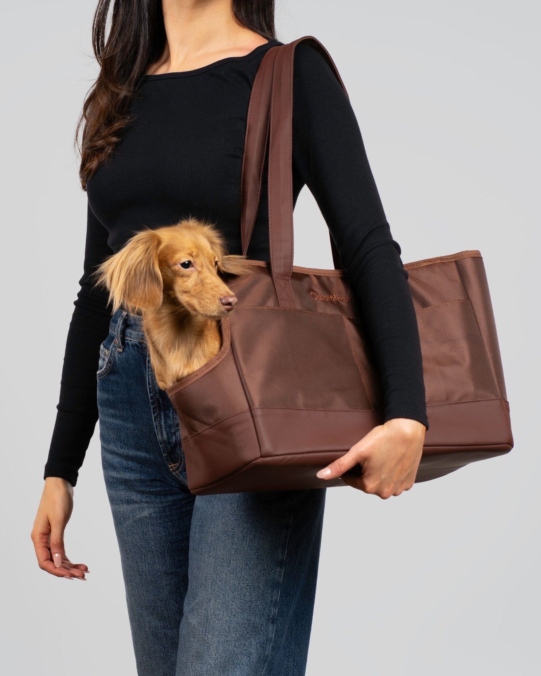 Chocolate Brown Pet Tote Bag Carrier For Dogs