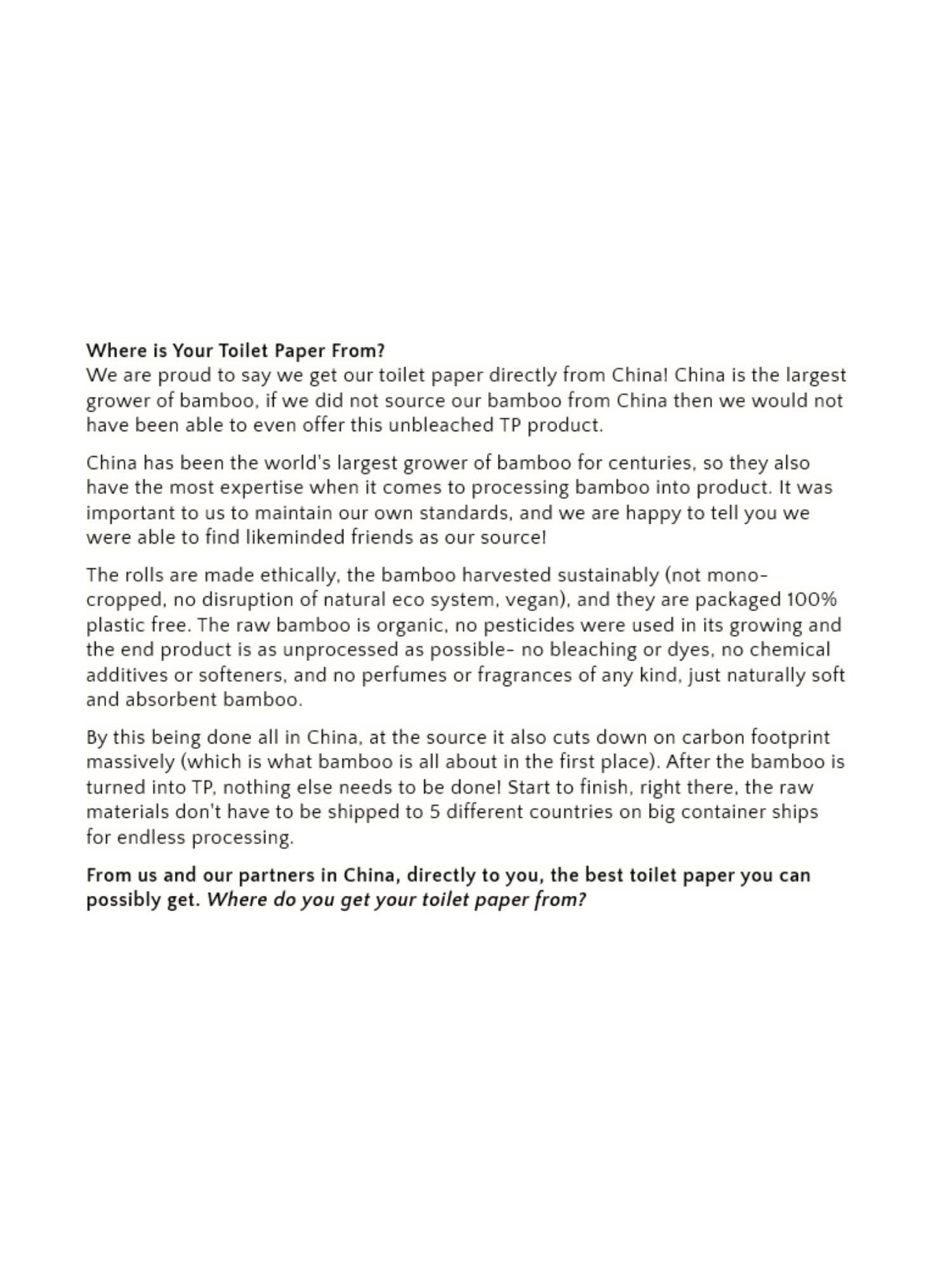 Panda Eco Paper | Bamboo Toilet Paper Sample