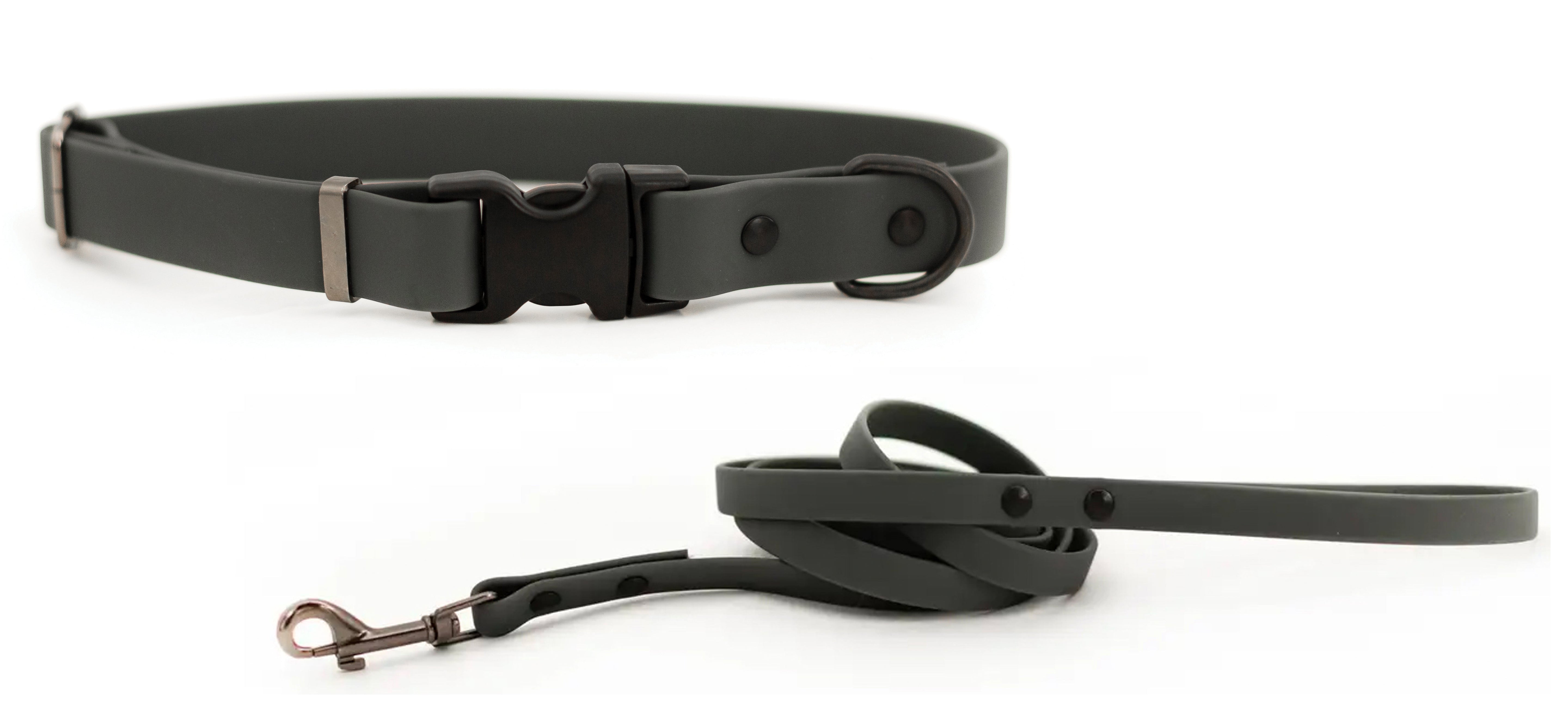 Waterproof Collar and 6' Leash Set For Dogs