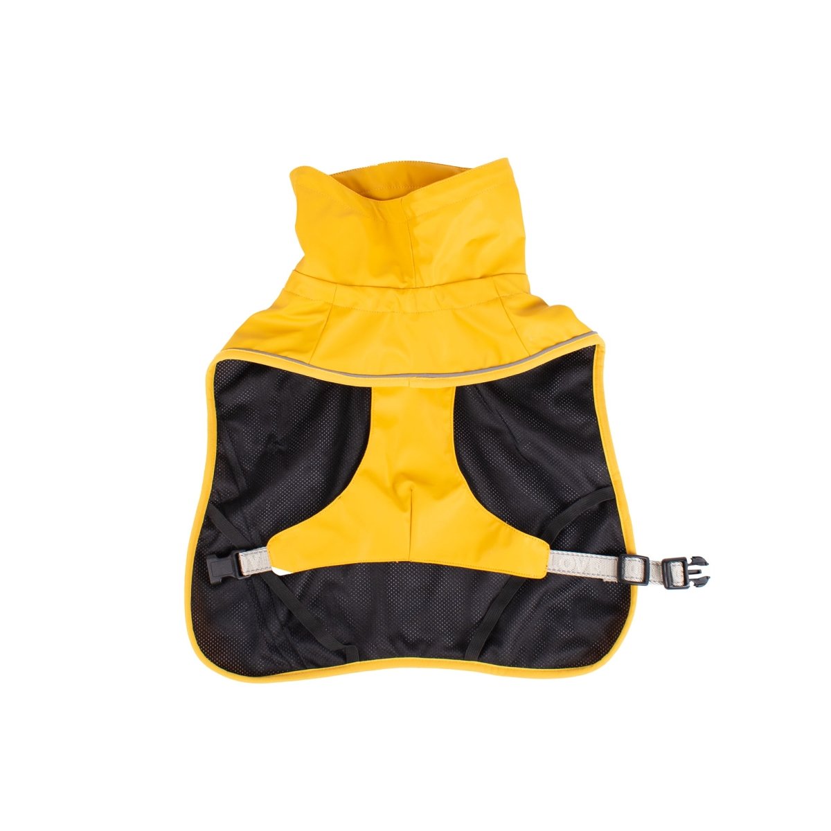 Pet raincoat in yellow color with an adjustable belt