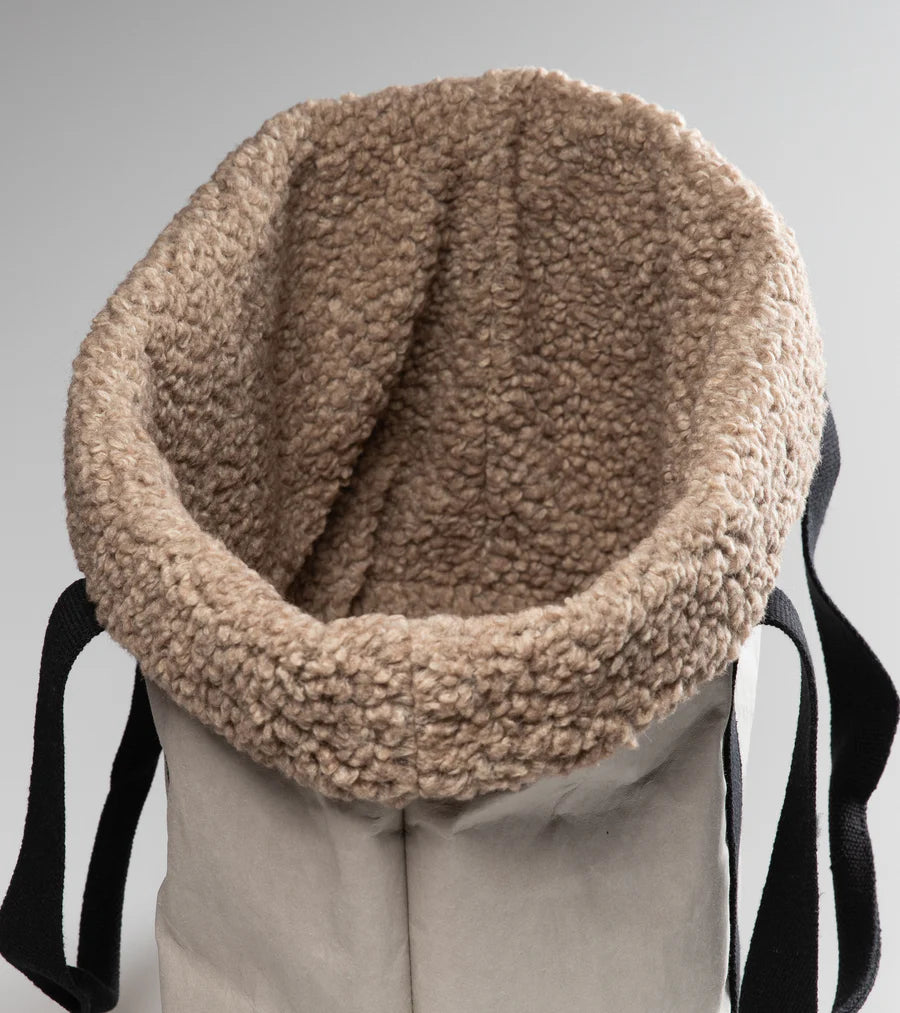 Luxury small dog bag with boucle wool