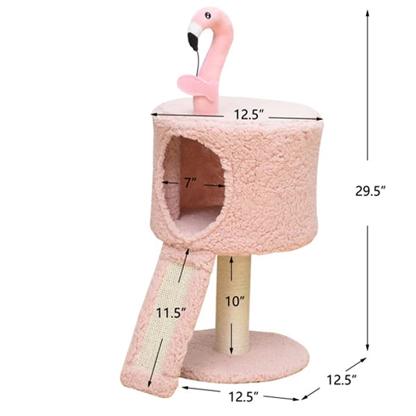 Catry Flamingo Cat Tree with Scratching Pad
