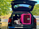 dakota dog crate for large dogs inside SUV