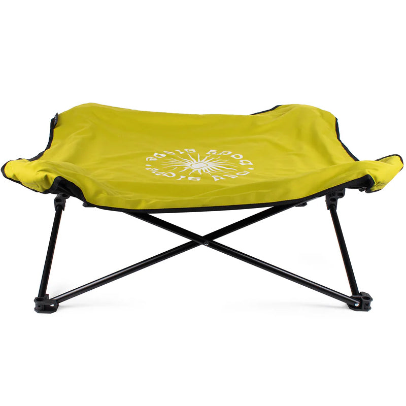 Yellow dog cot for travel, outdoors and foldable design