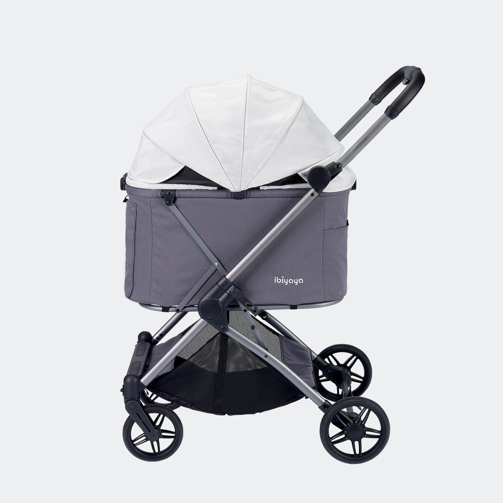 Maxi Deep Carriage Pet Stroller with Puncture-Free EVA-Rubber Wheels