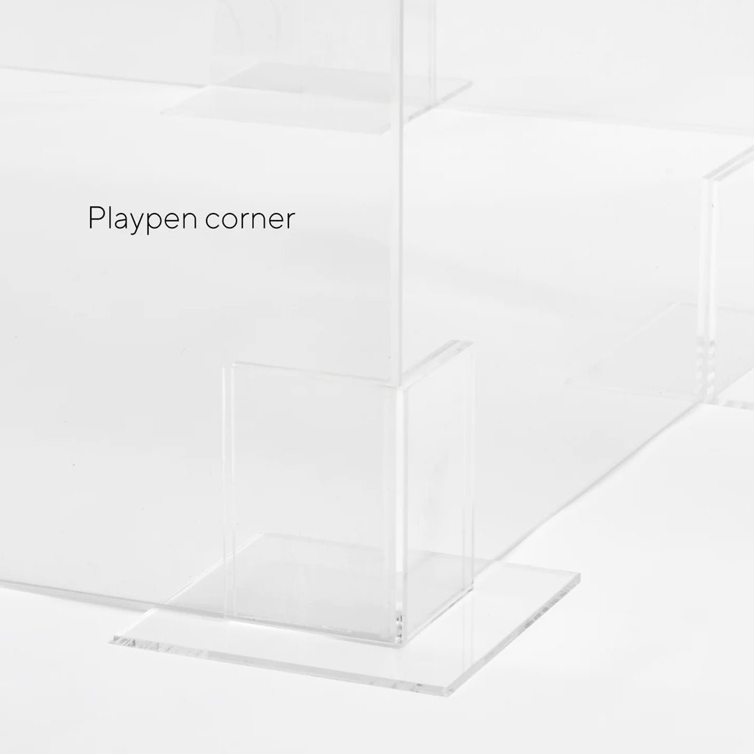 Dog playpen corner close up
