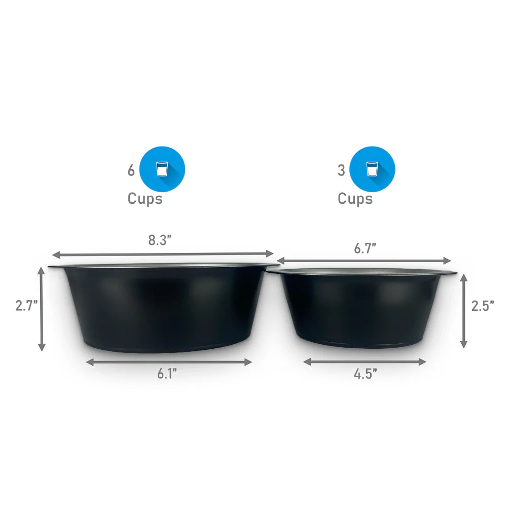 sizing of dog food bowls from Hiddin