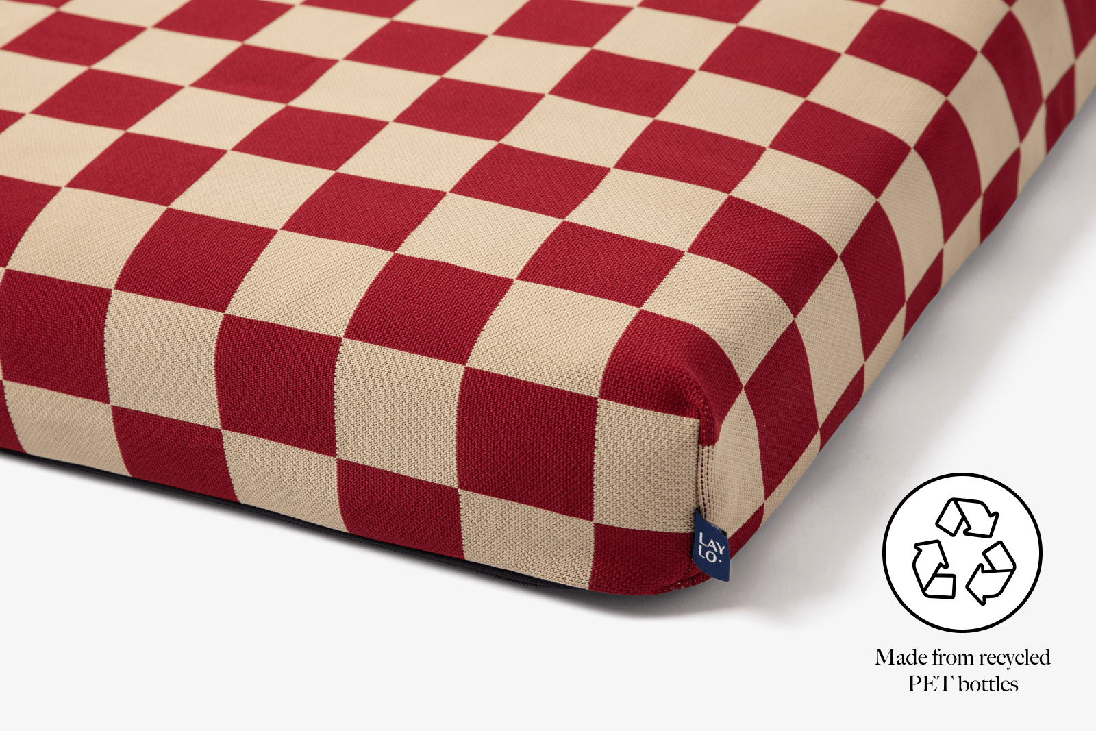 Eco-friendly Red Checker Dog Bed with Washable Cover