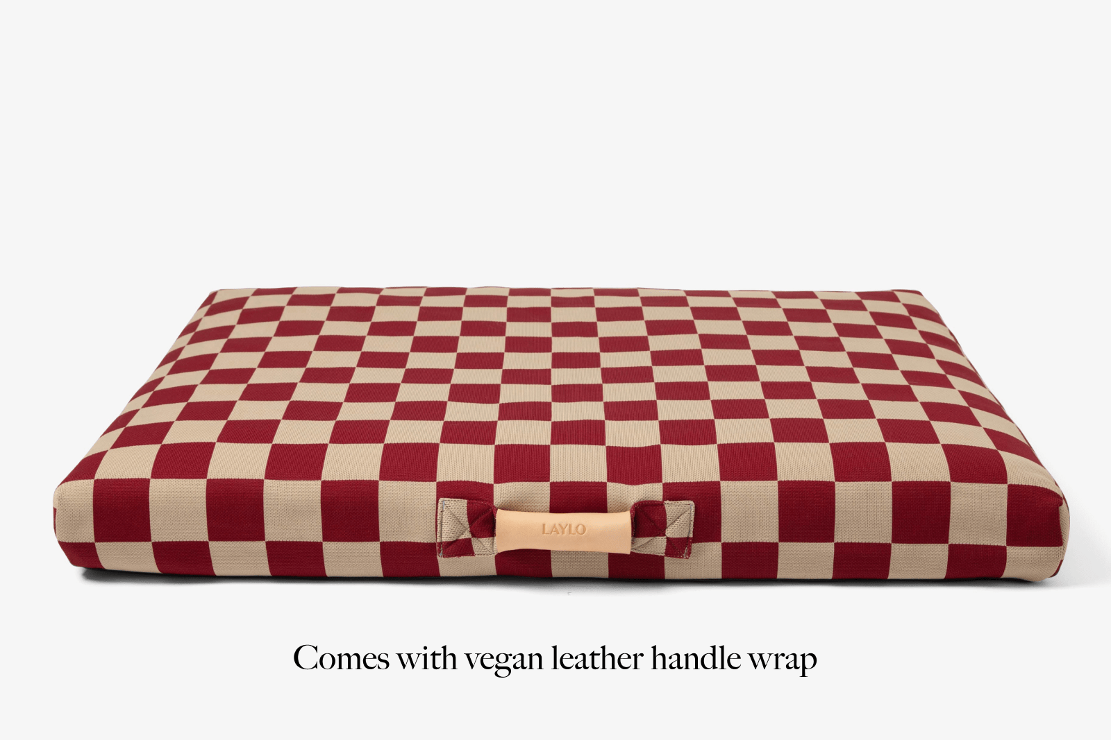 Eco-friendly Red Checker Dog Bed with Washable Cover