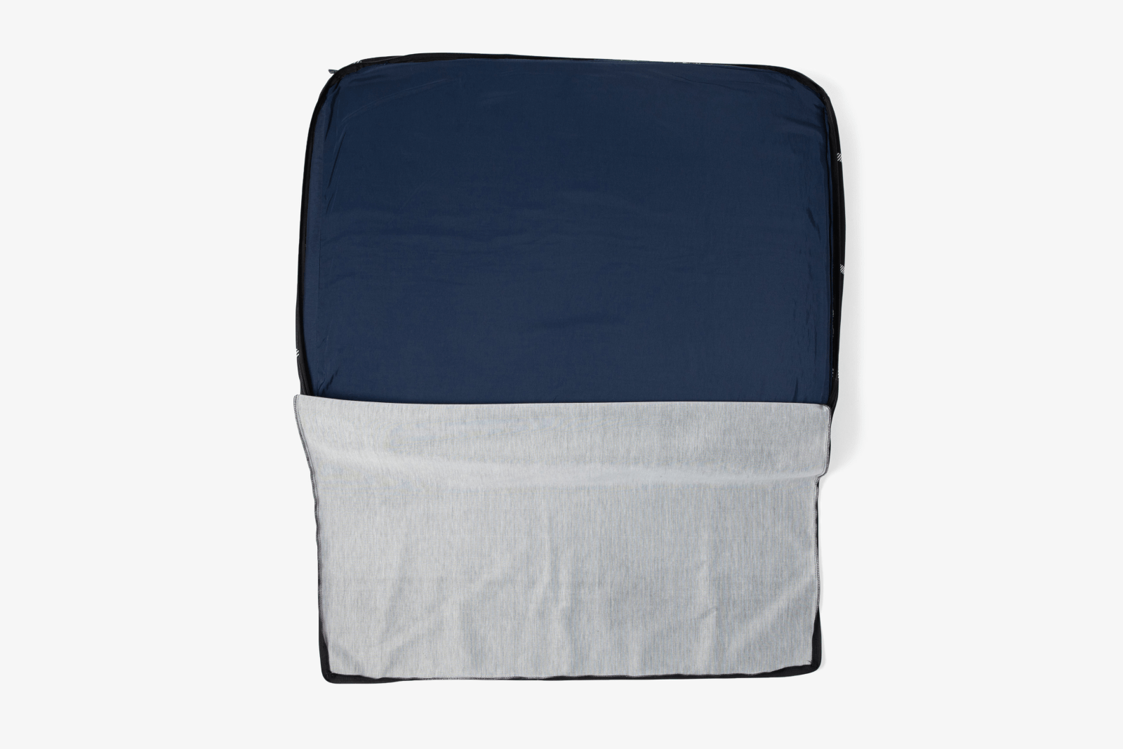 Navy and gray seat cover on a white background for lay lo pets