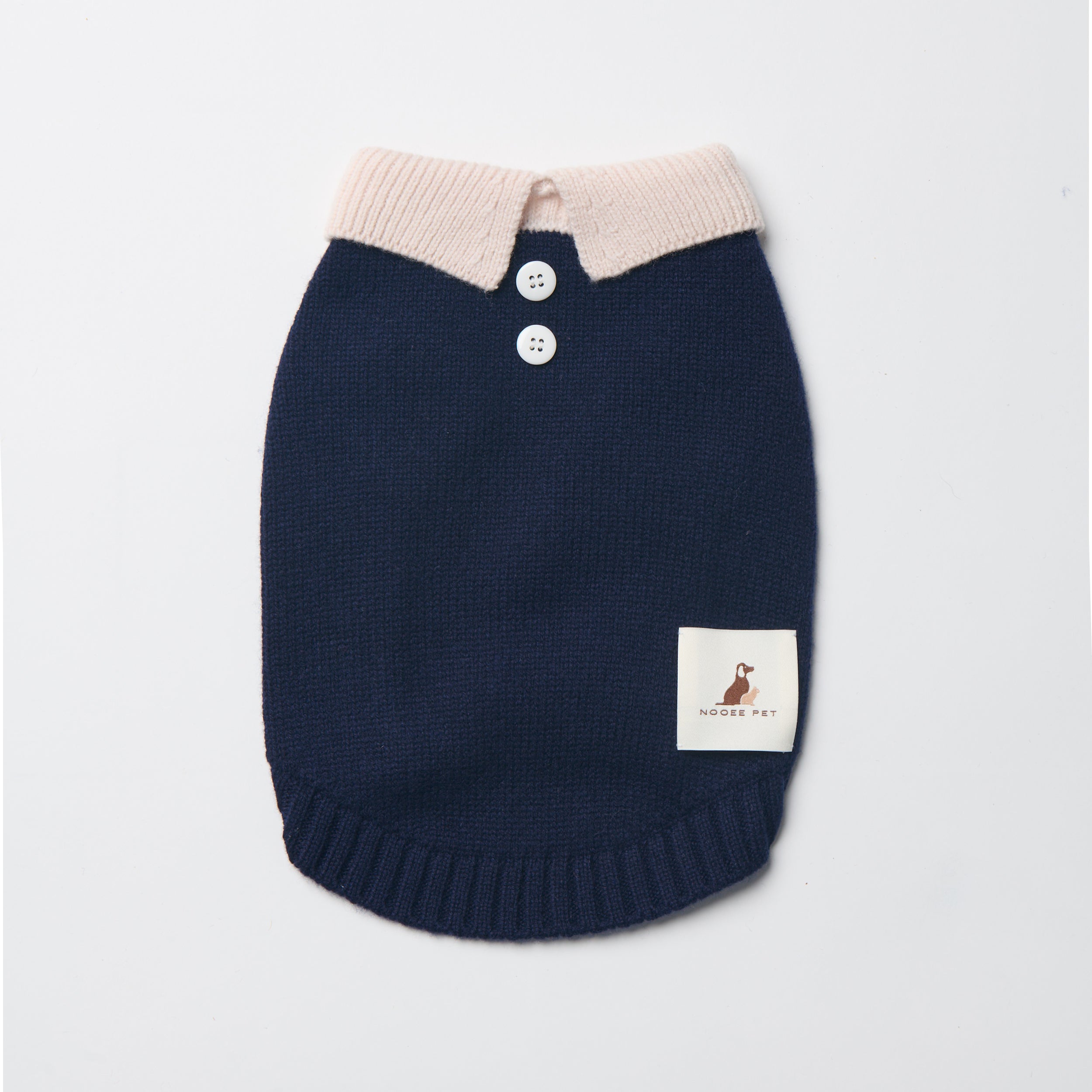 Nooee Small Polo Wool Sweater For Cats & Dogs | 100% Wool Knit
