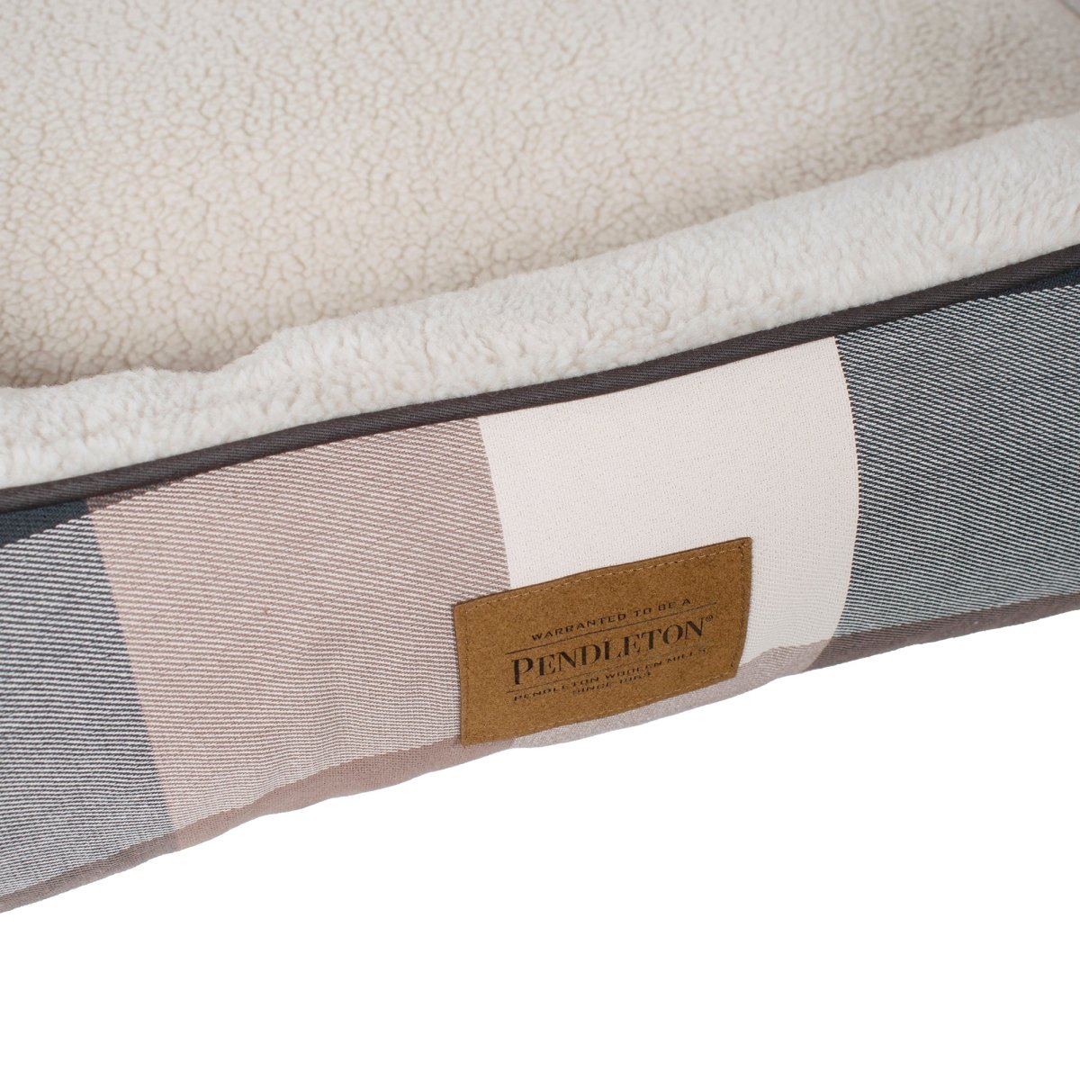 Pendleton Plaid Cotton Bolster Dog Bed With Removable Cover