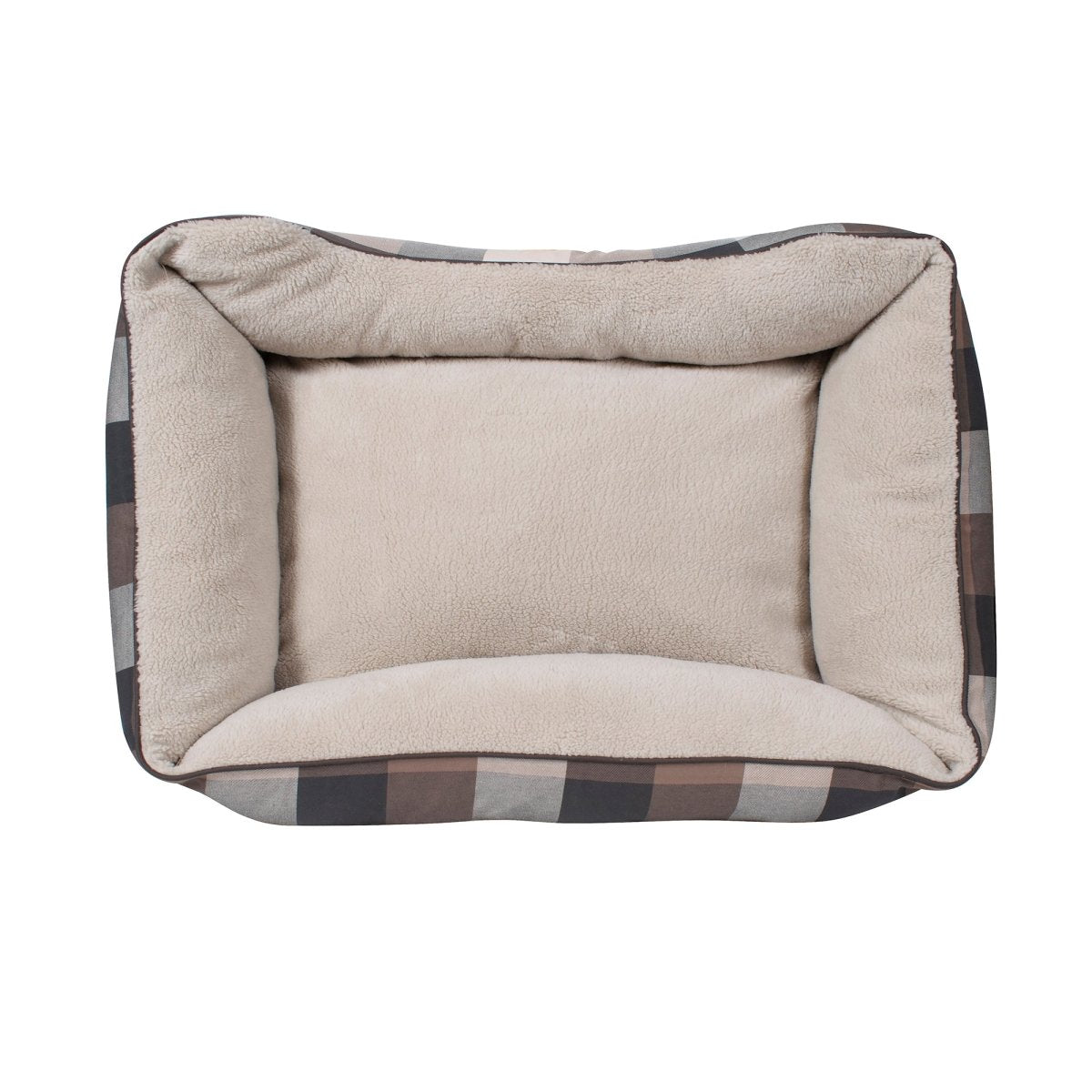 Pendleton Plaid Cotton Bolster Dog Bed With Removable Cover