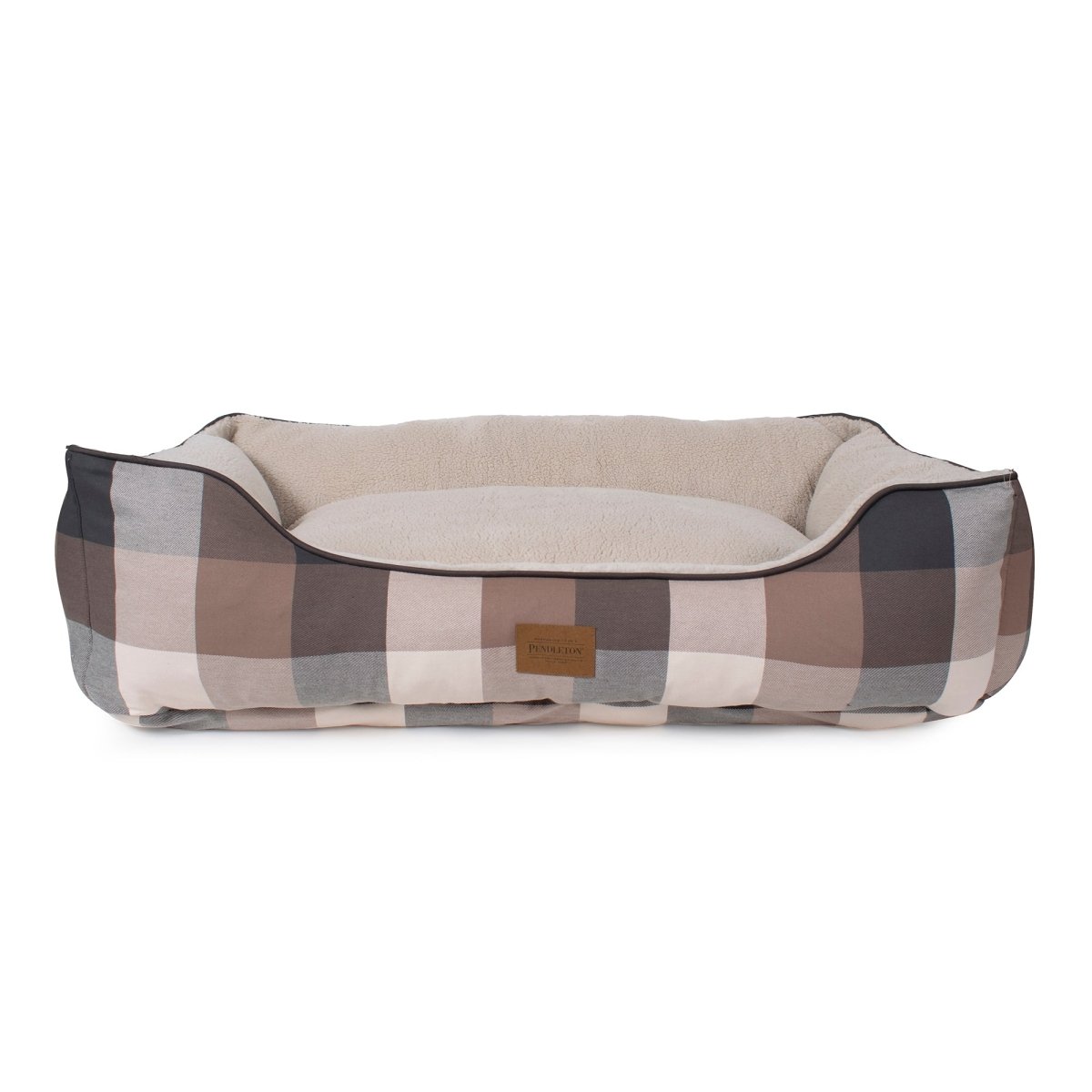Pendleton Plaid Cotton Bolster Dog Bed With Removable Cover