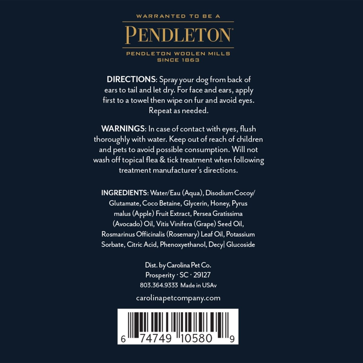 Pendleton All Natural Dog Deodorizing & Conditioning Refresh