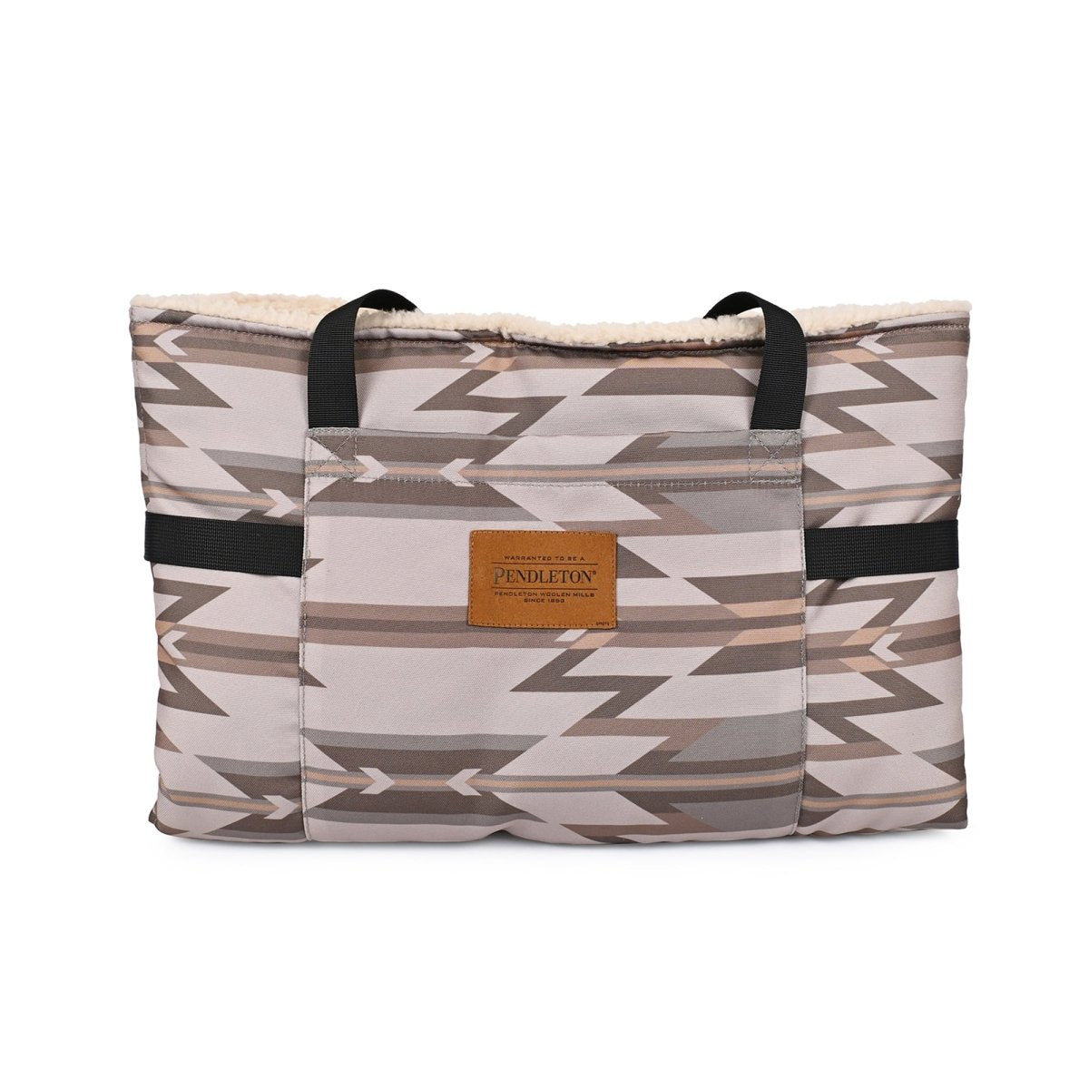 dog travel bag with black straps and a Pendleton label on a white background
