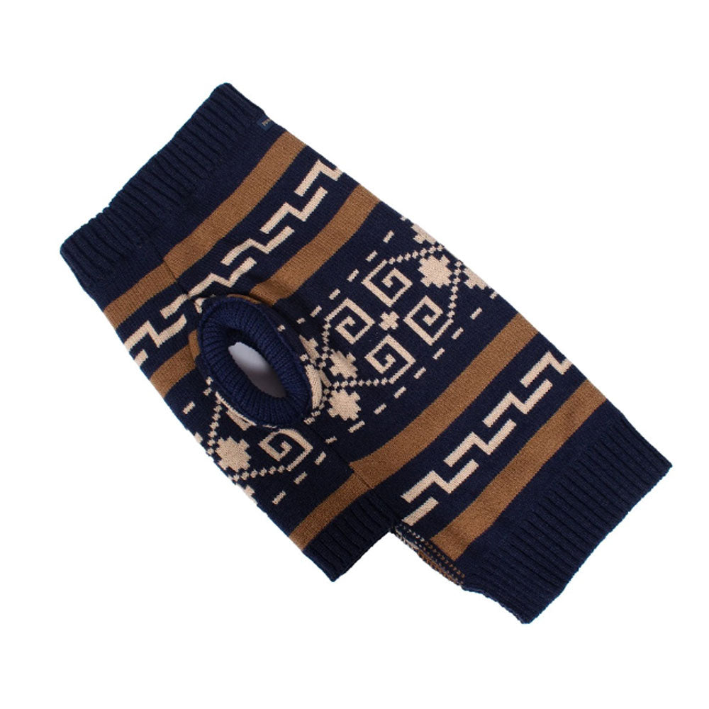 Westerley navy pendleton knit dog sweater for warmth