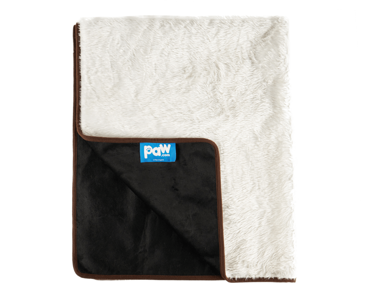 Paw protector pet blanket with black interior and white exterior