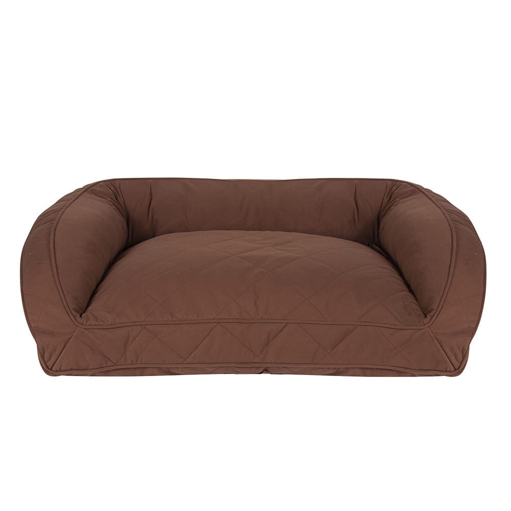 Dark brown sofa dog bed