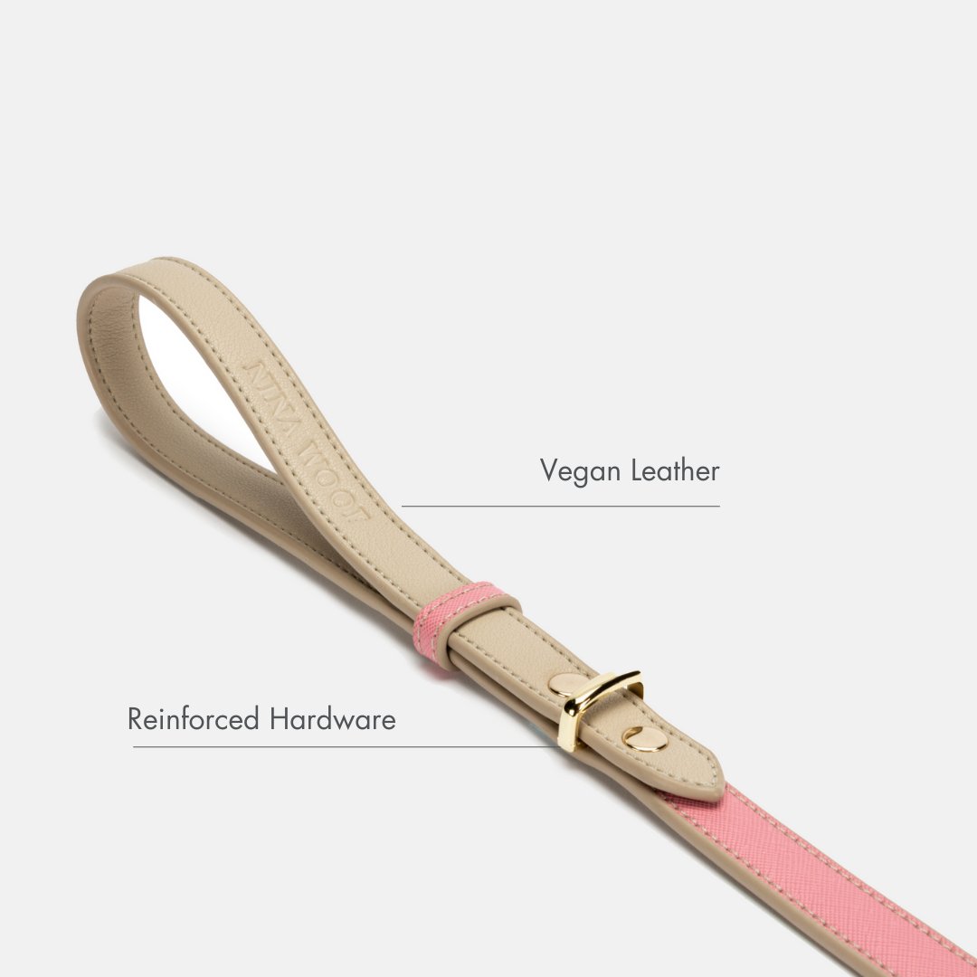 Dog Leash 4ft - Vegan Leather - Pink Rio