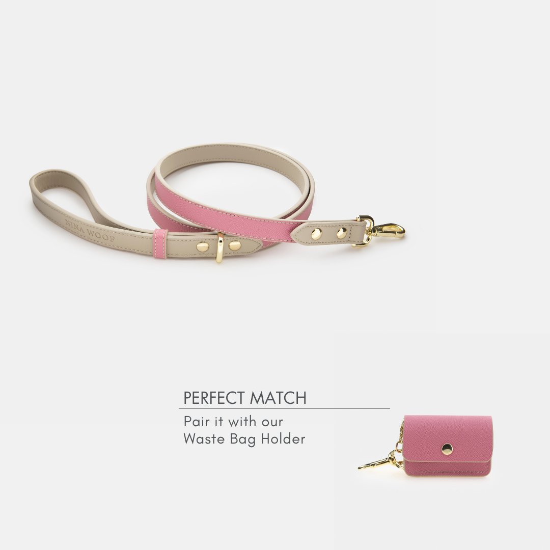 Dog Leash 4ft - Vegan Leather - Pink Rio
