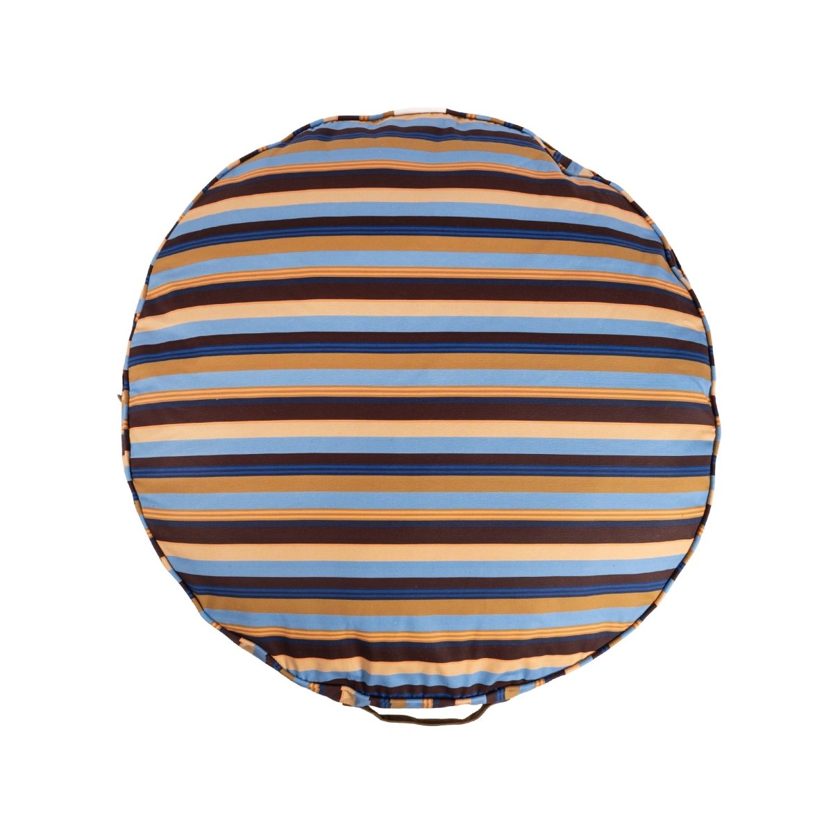 Round Pet Bed with Washable Faux Fur and Stripe Cover
