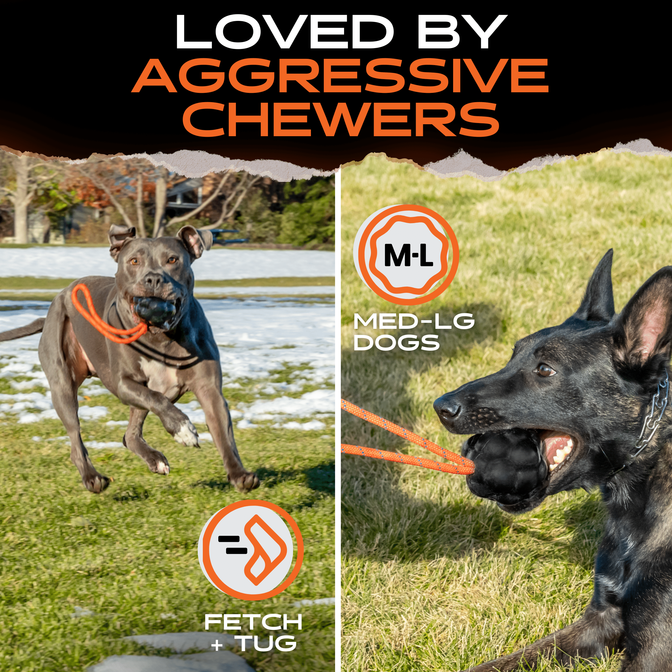 Indestructible Dog Toy for Aggressive Chewers | Rumble Rope Ball