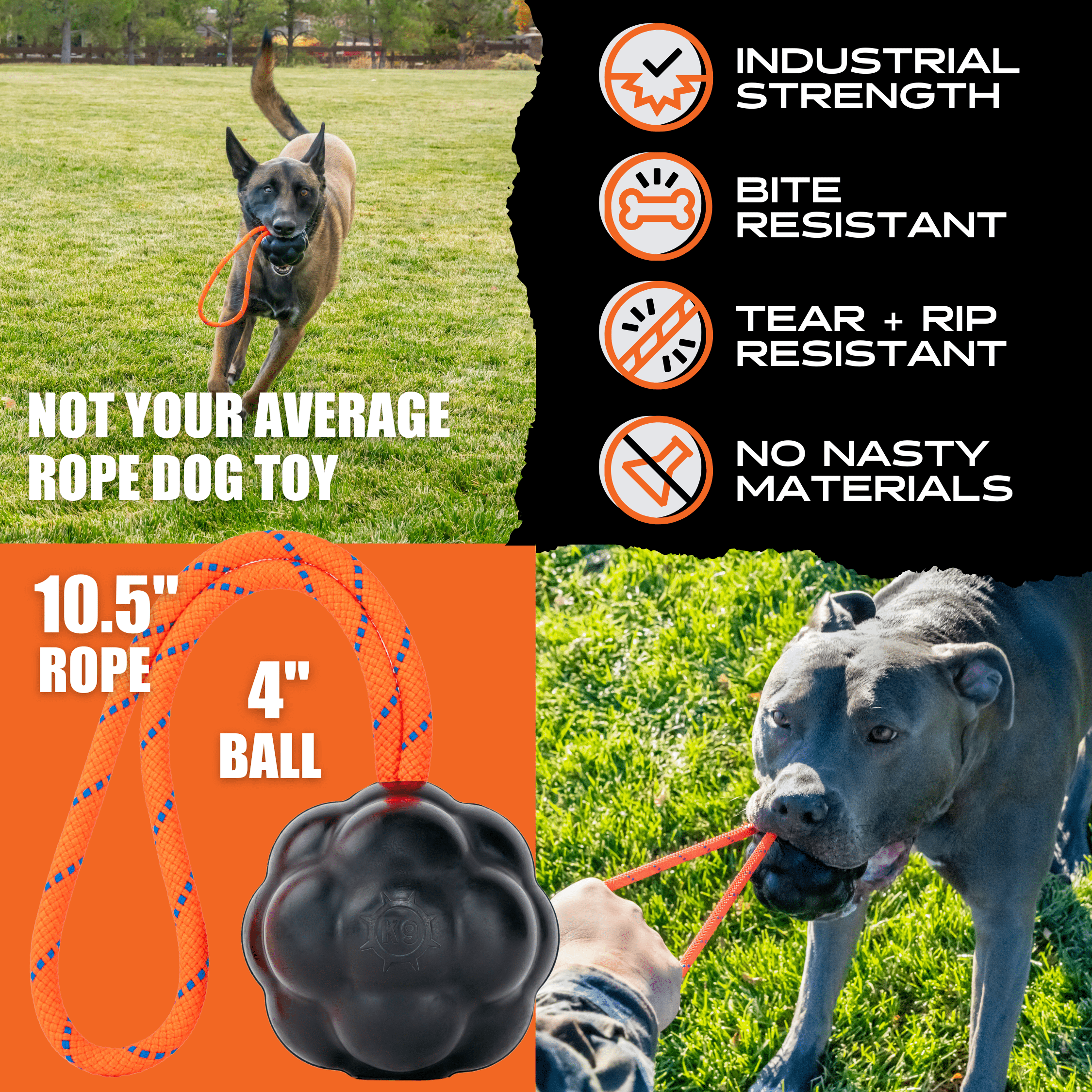 Indestructible Dog Toy for Aggressive Chewers | Rumble Rope Ball