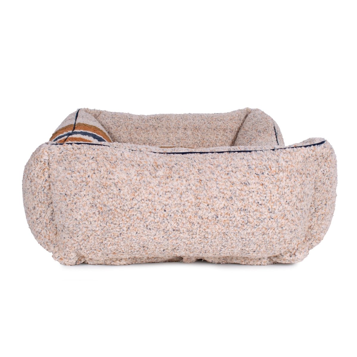 Shinola Stripe Kuddle Berber Dog Bed Oatmeal